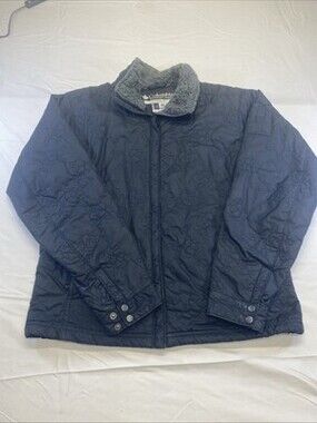 Columbia Lightweight Quilted Navy Blue Zip Soft Shell Jacket Women's Sz. Medium